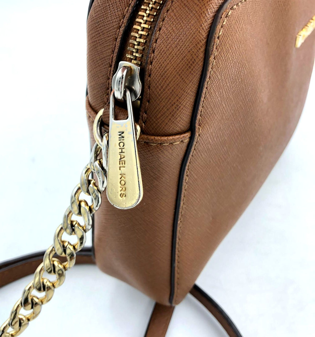 Authentic Michael Kors Brown Luxury Leather Crossbody Bag - COA Included