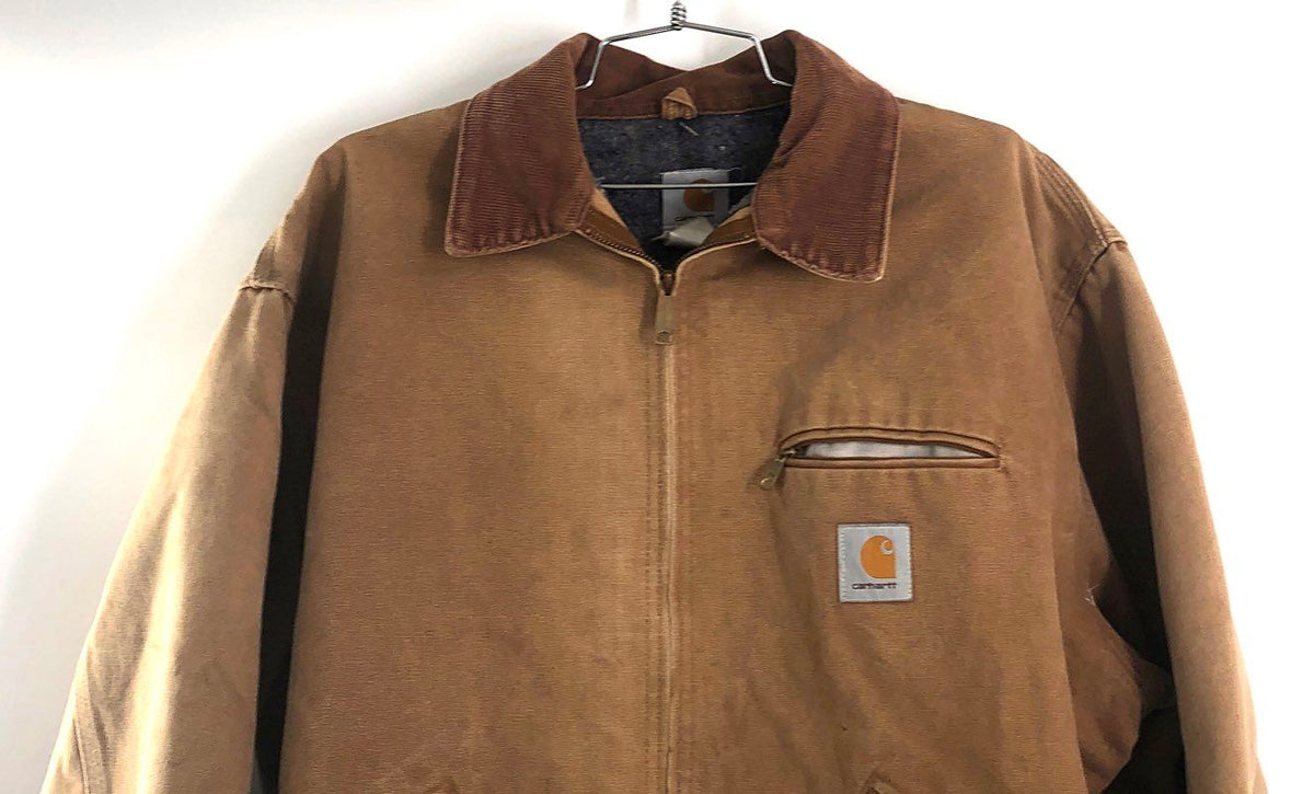 Vintage Carhartt Men's J01 BRN Detroit Jacket Brown Blanket Lined USA Size 50