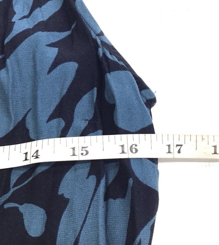 LOFT Women's Navy Teal Floral Print Sleeveless Surplice V-Neck Jumpsuit Sz 0T