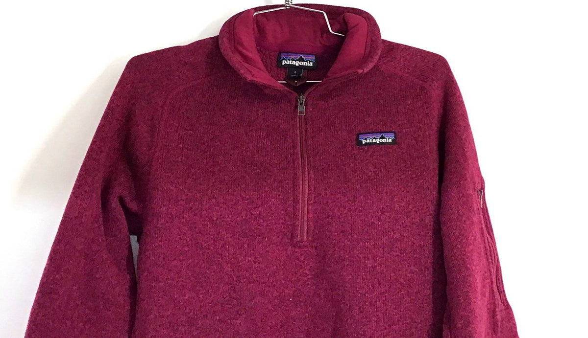 Patagonia Women's Better Sweater 1/4 Zip Pullover Magenta Knit Fleece Sz L