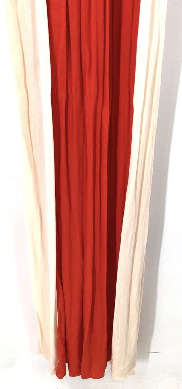 Ella Moss Women's NWT Colorblock Braided Strap Maxi Dress Red Cream Size M