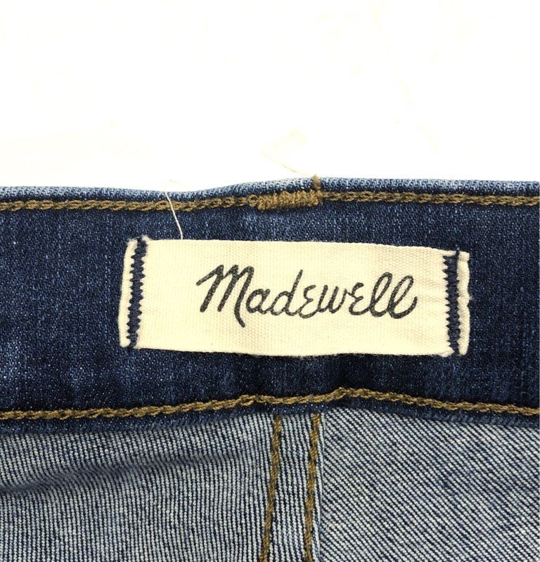 Madewell Women's 10" High-Rise Skinny Jeans Blue Button Fly Distressed Sz 26