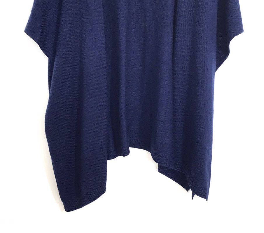 Ann Taylor Factory Women's Navy Blue Knit Open Front Poncho Wrap One Size