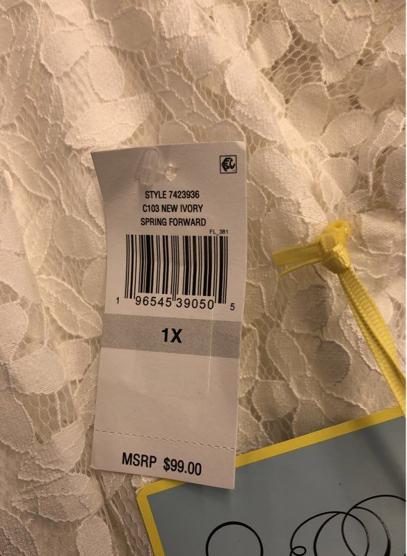 NWT Cece Women's Ivory A-Line Dress - Size 1X