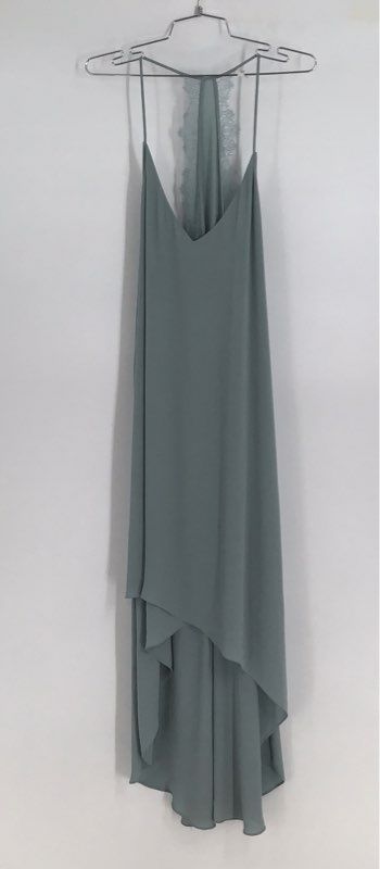 NWT BCBGMAXAZRIA Women&#39;s Blue Frost Cressidia Hi-Low Maxi Dress - Size Large