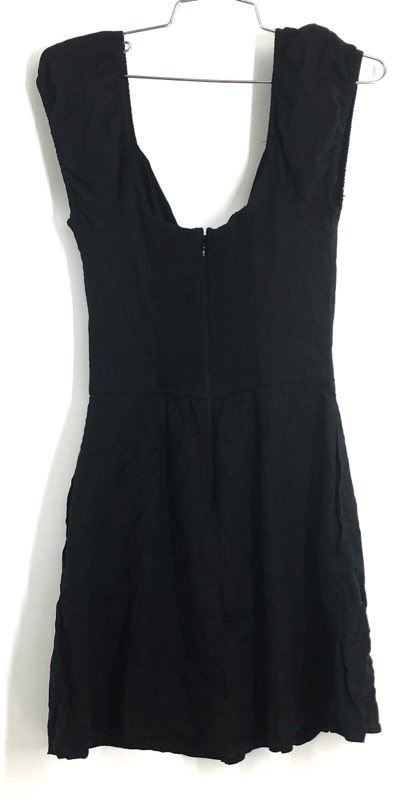 Abercrombie & Fitch Women's Black Linen Blend Knot Front Mini Dress Sz S