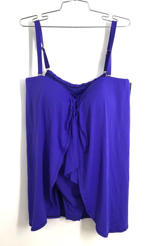 Lauren Ralph Lauren Women's Purple Draped Front Tankini Swimsuit NWT Size 20W