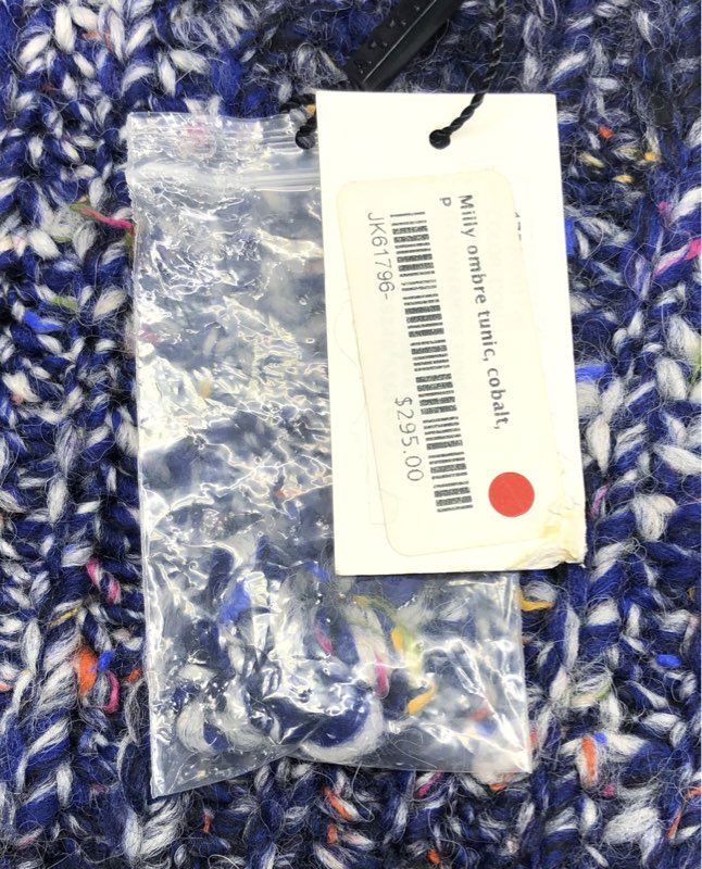 Milly Women's NWT Ombre Tunic Sweater Vest Cobalt Blue Mock Neck Chunky Knit P