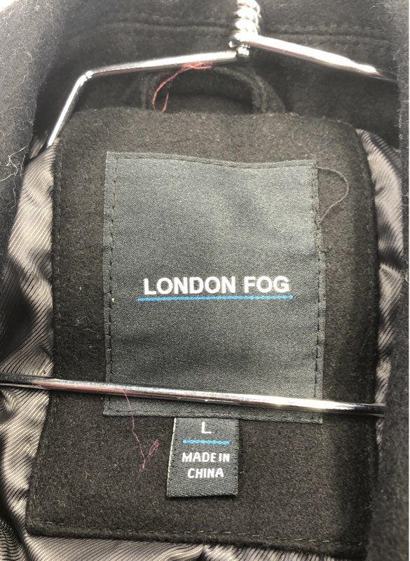 London Fog Men's Black Overcoat - Size L