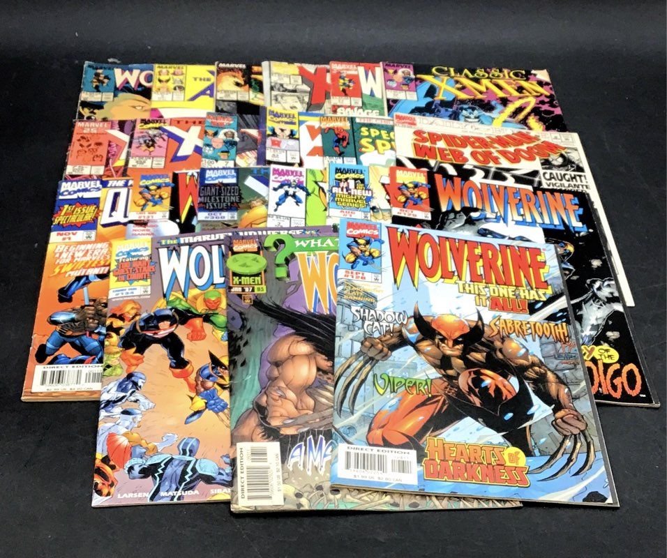 Marvel Comic Book Lot 1980s-1990s Superhero Approximately 25 Comics