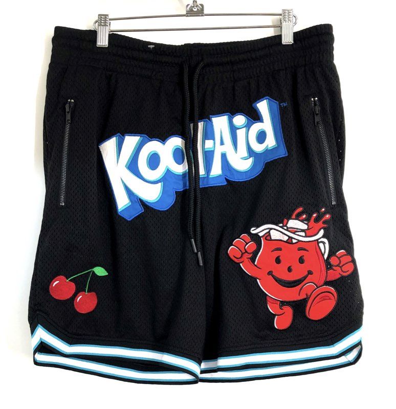 Factorie Men's Kool-Aid Graphic Mesh Basketball Shorts Black NWT Size M