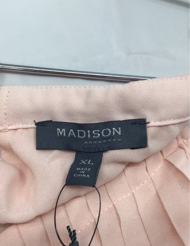 Madison Women's Pink Pleated Spaghetti Strap Maxi Dress Belted NWT Sz XL