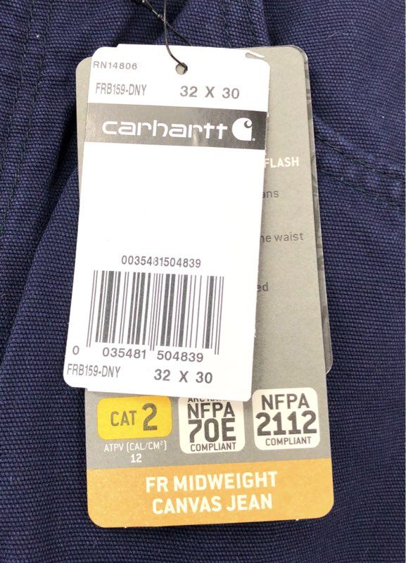 Carhartt FRB159 Men's FR Midweight Canvas Work Pants Navy NWT Size 32x30