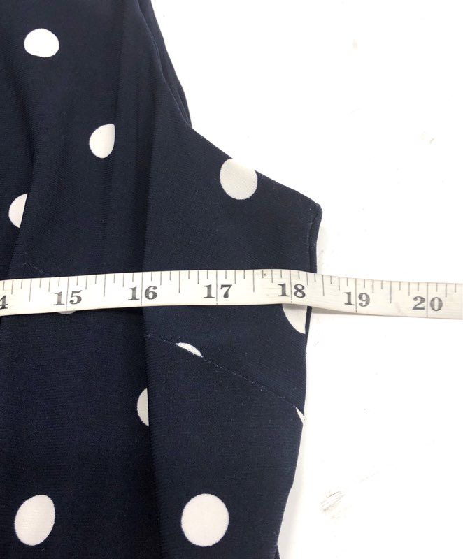 Anne Klein Women's Navy White Polka Dot Sleeveless Belted Dress NWT Sz 14