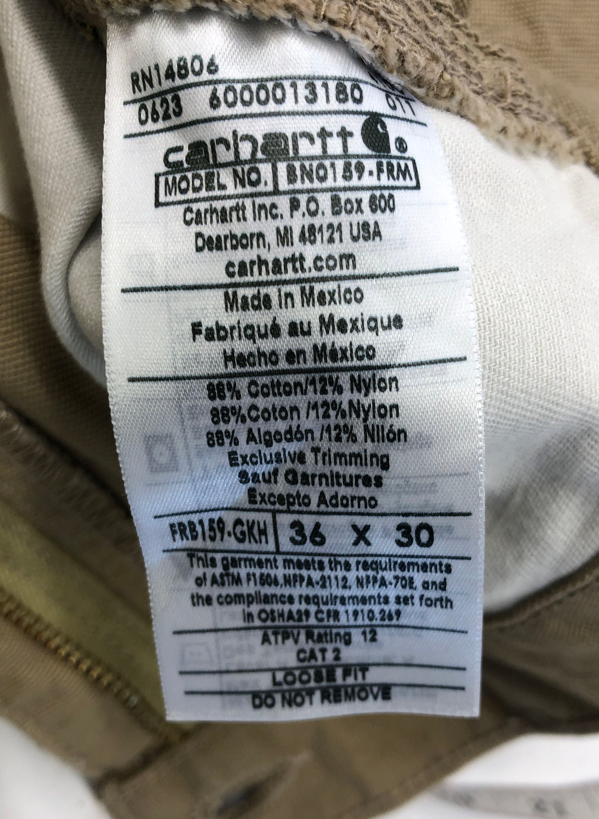 Carhartt FR Men's Flame Resistant Loose Fit Canvas Work Pants BN0159 36x30 NWT