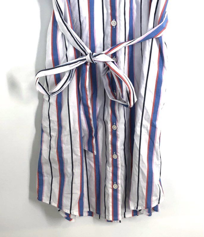 J.Crew Women's Striped Cotton Tie Waist Short Sleeve Shirt Dress NWT Sz 2