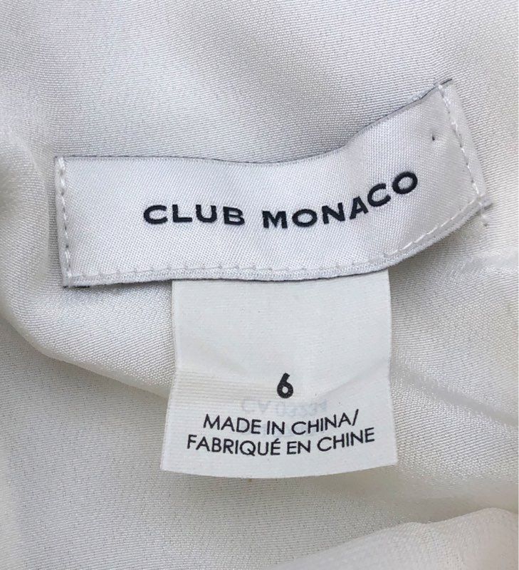 Club Monaco Women's Ivory Silk V-Neck Layered Camisole Tank Top Sz 6
