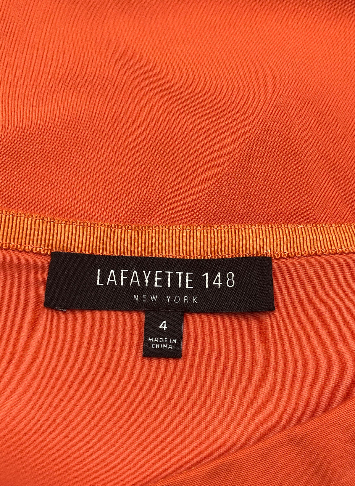 Lafayette 148 New York Women's Orange Front Slit Cotton Pencil Skirt Sz 4