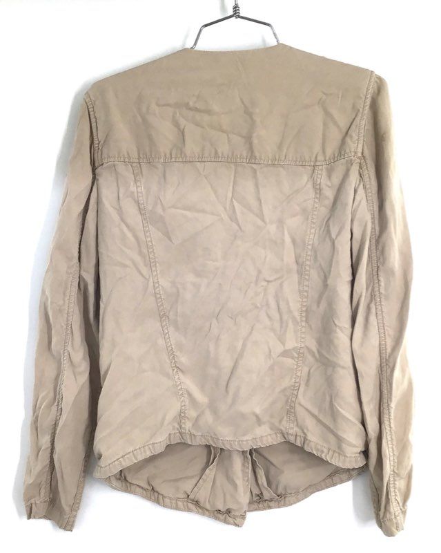 Gap Women's Tan Khaki Lyocell Utility Moto Jacket Asymmetrical Zip Sz XS