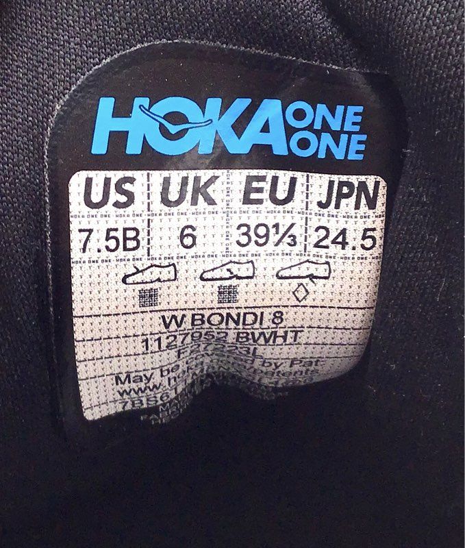 Hoka One One Women's Bondi 8 Black Athletic Shoes - Size 7.5