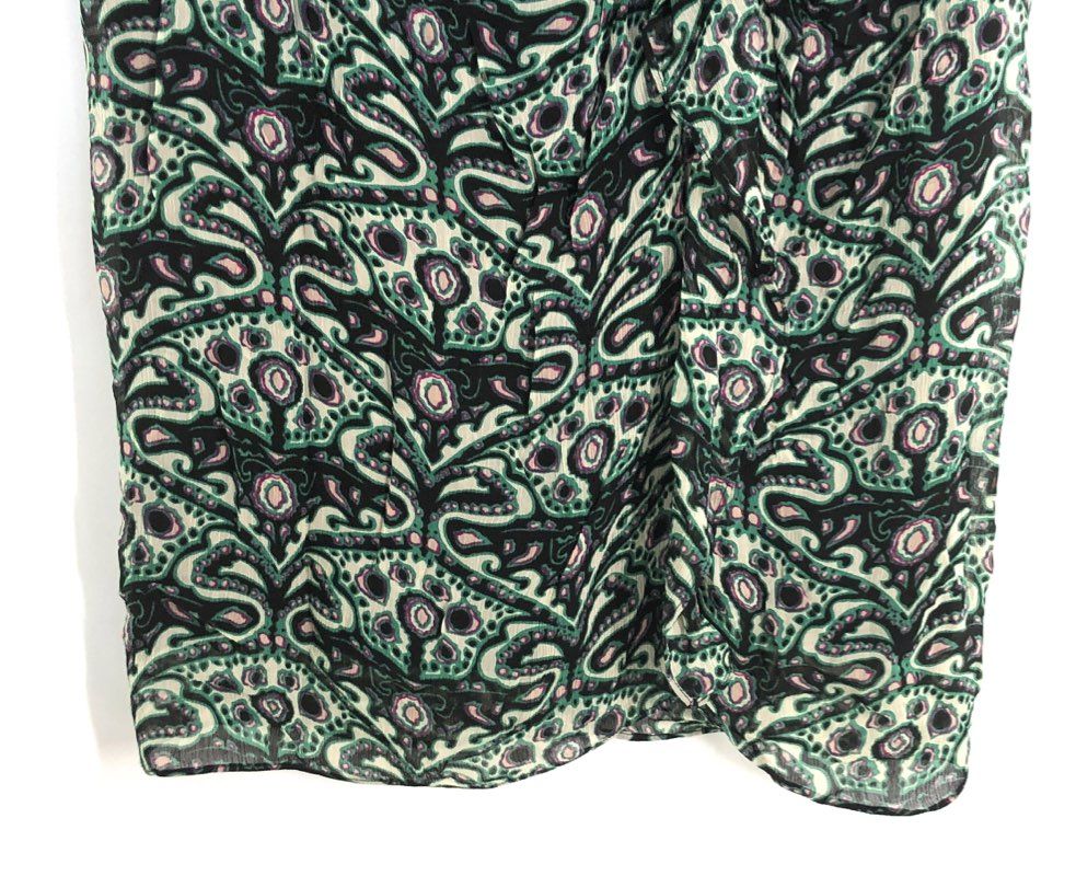 ba&sh Women's Faustine Skirt Green Paisley Viscose Wrap Style Midi Sz 2 M NWT