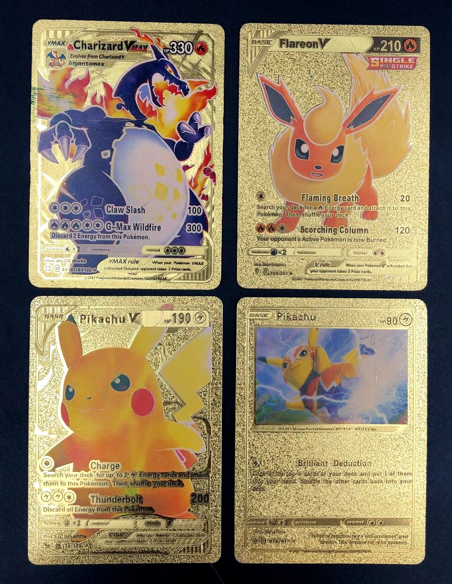 LOT of 15 RARE Pokemon VMax/GX Gold Foil/Holo/Rainbow Collectible Trading Cards