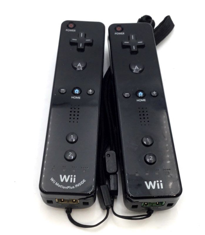 Nintendo Wii Remote Lot 3 Black White MotionPlus INSIDE & Sensor Bar OEM