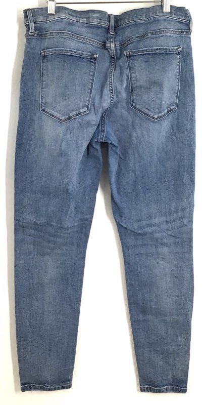 Banana Republic Women's Blue Distressed Ripped Knee Skinny Jeans Sz 32