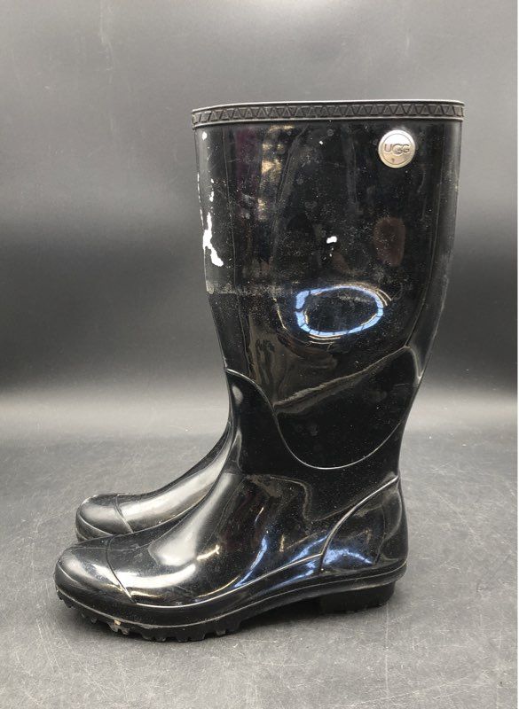 UGG Shaye Black Waterproof Rubber Knee High Rain Boots Women's Size 7