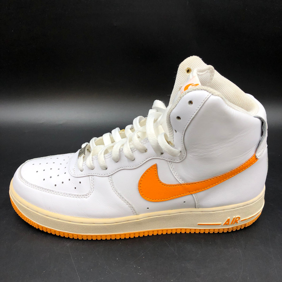 Nike Air Force 1 High White Vivid Orange Sneakers Men's Size 10.5 COA