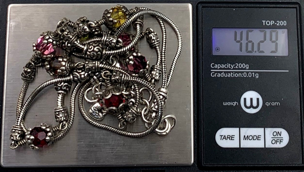 Smashing Sterling (.925) Silver 18" Statement Necklace 46.29g