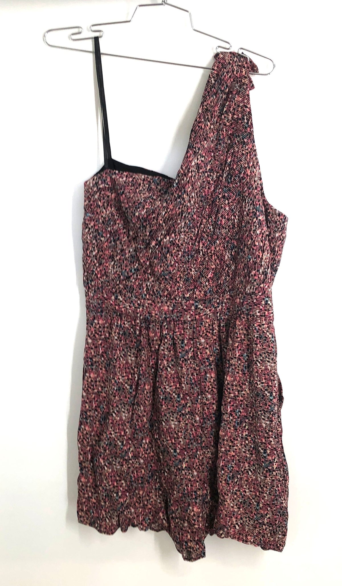BCBGeneration Women's Pink Blue Abstract One Shoulder Mini Dress NWT Size 12