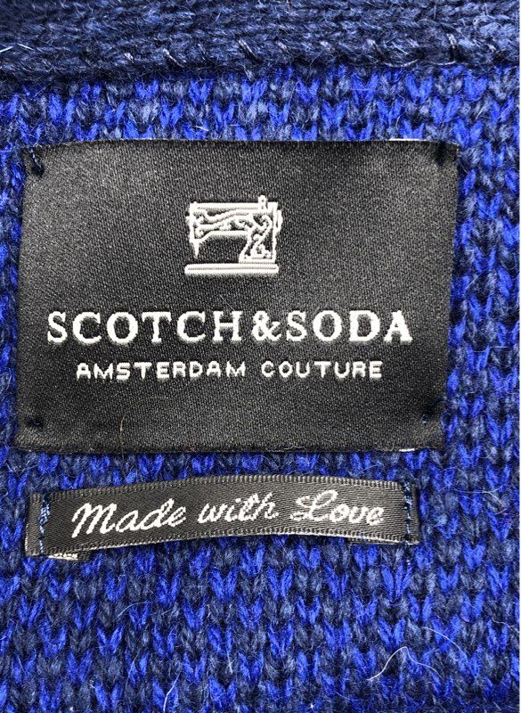 NWT Scotch & Soda Men's Blue Knit Cardigan Sweater - Size S