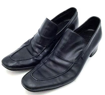 Gucci Men&#39;s Black Leather Slip-On Loafers-Size 9D (+COA)