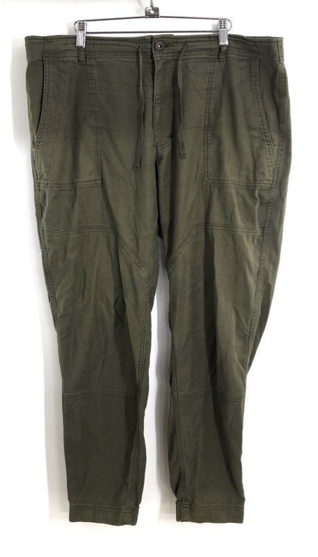 REI Co-op Men's Olive Green Canvas Jogger Utility Pants Drawstring Sz 38x32