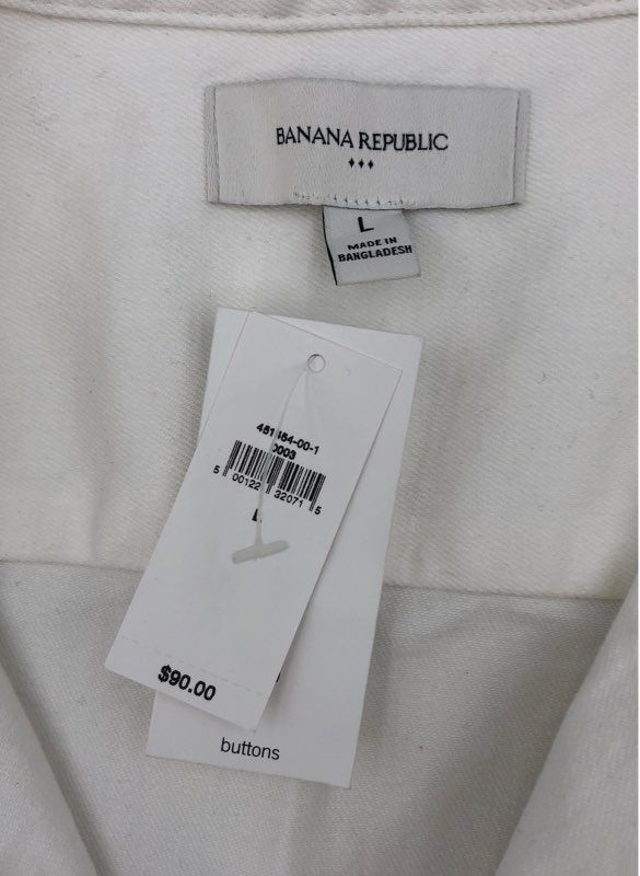 NWT Banana Republic Women&#39;s White Sleeveless Shirt Dress - Size L