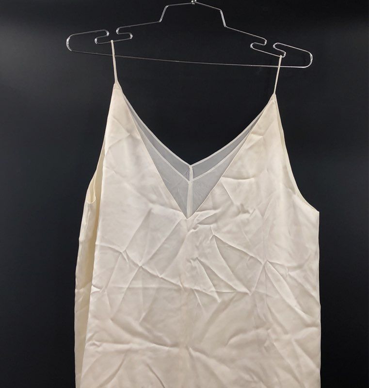 Club Monaco Women's Ivory Silk V-Neck Layered Camisole Tank Top Sz 6