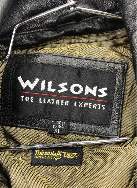 Wilsons Men's Black Leather Coat - Size XL