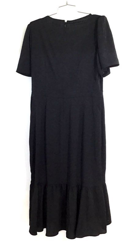 Alex Marie Women's Shelley Black Ruffle Short Sleeve Wrap Dress NWT Sz 10