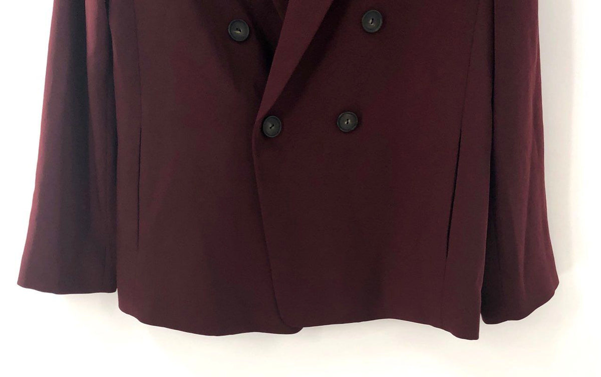 Vince Women's Burgundy Double Breasted Blazer Jacket Size 12 NWT