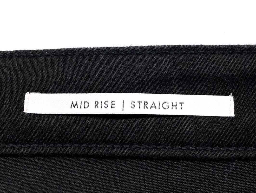 NIC+ZOE Women's Black Mid Rise Straight Leg Frayed Hem Denim Jeans Sz 32 NWT