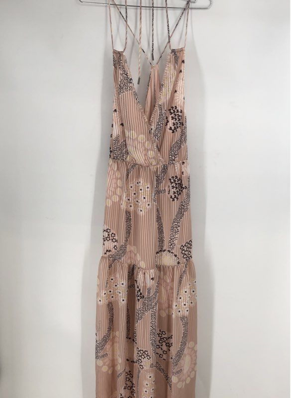 Reiss Women's Freddie Paisley Print Maxi Dress Nude Strappy Back NWT Sz 4