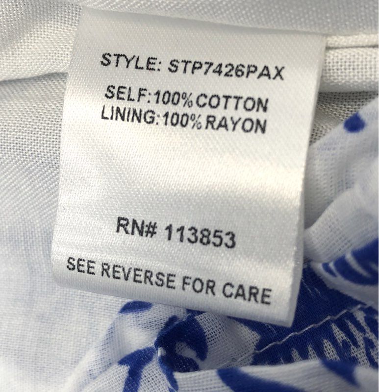 Sugarlips Women's Azul Tropics High Waist Wrap Pants White Blue NWT Sz 2XL
