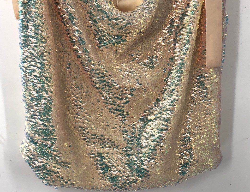 NWT Endless Rose Women's Pink Sequin Ribbon Tie Tank - Size XS