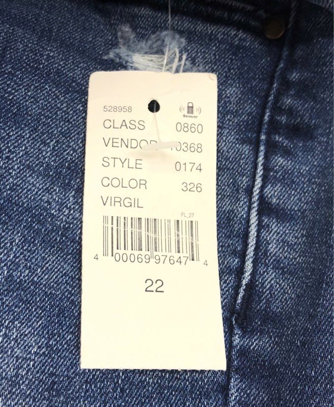 PacSun Women's High-Rise Ankle Jegging Blue Virgil Distressed Raw Hem NWT Sz 22