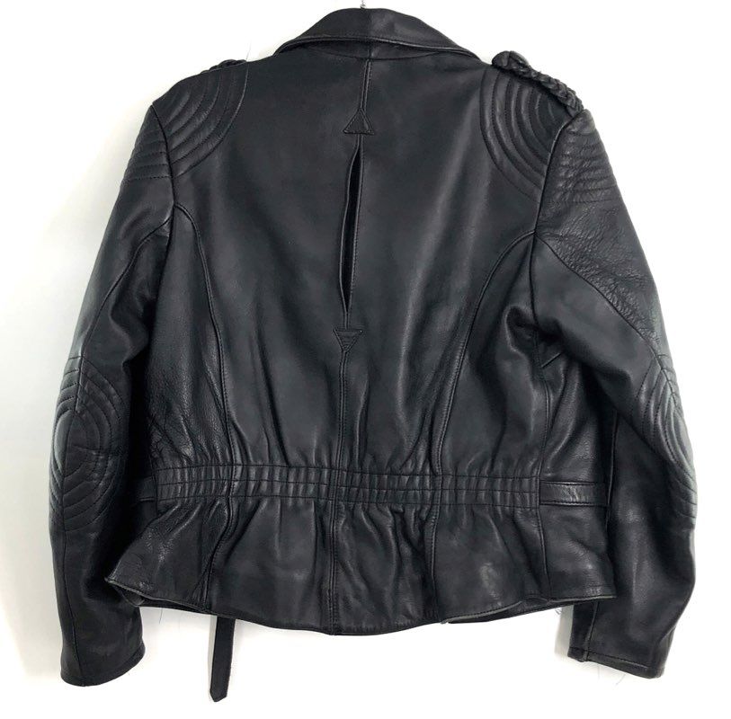 Vintage 80s Harley-Davidson Braided Shoulder Leather Moto Jacket Sz 40W