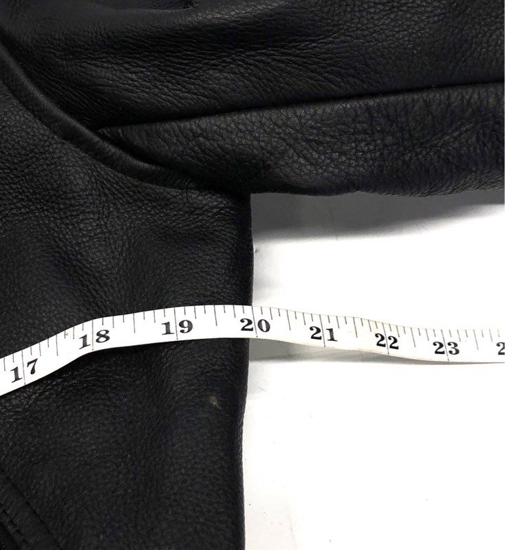 Fieldsheer Women's Black Leather Motorcycle Jacket Padded Vintage Y2K Sz M