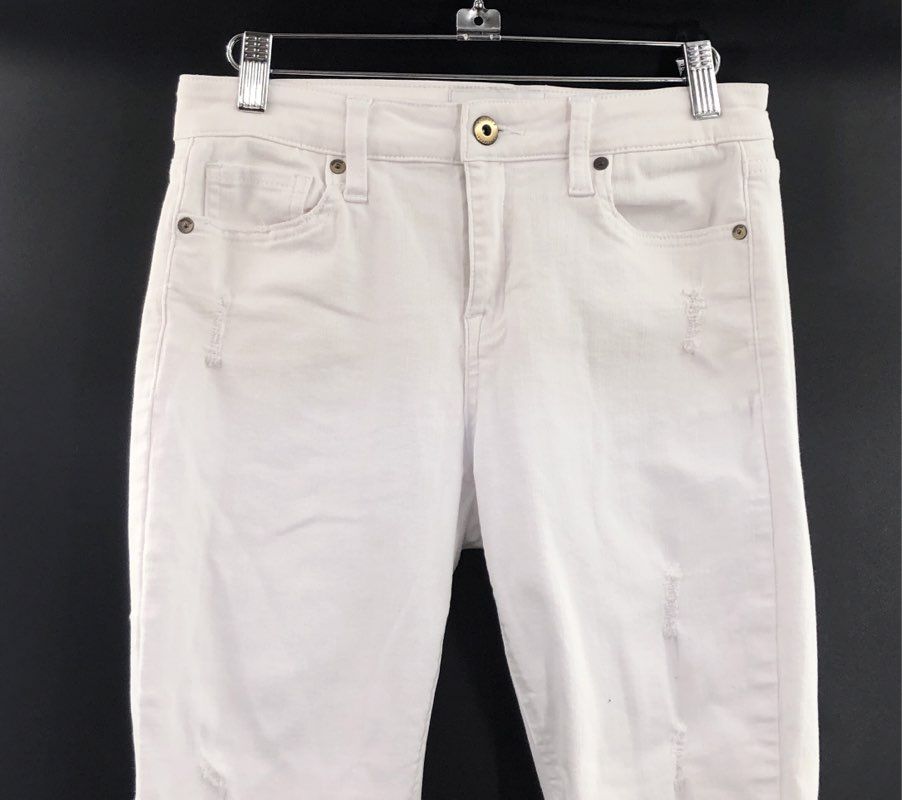 Pistola Women's White Distressed Skinny Jeans Ripped Denim Pants Size 26