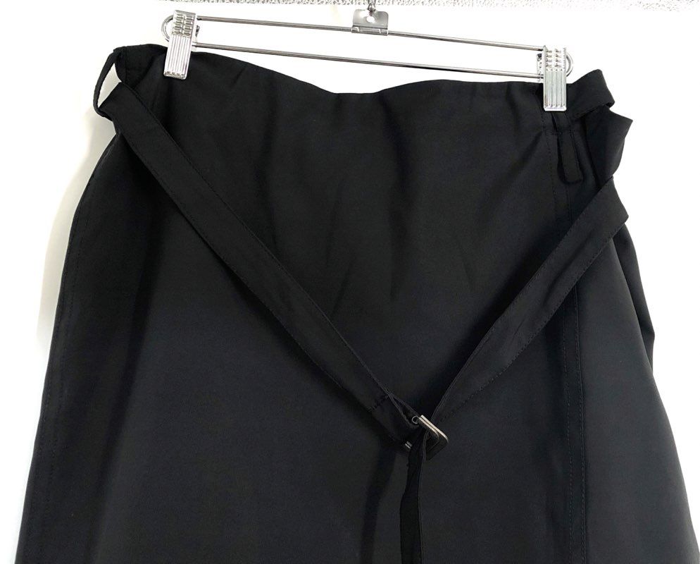 Sandra Angelozzi Women's Black Belted Straight Skirt Center Vent Size 40
