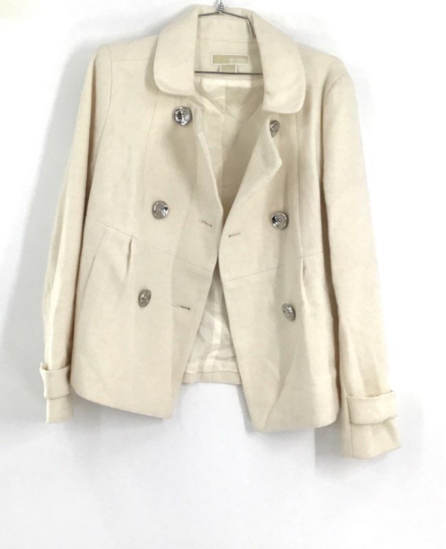 Michael Kors Women&#39;s Ivory Long Sleeve Double-Breasted Blazer - Size Small